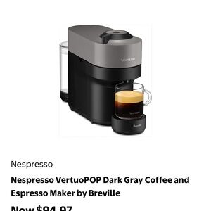Nespresso VertuoPOP Coffee & Espresso Maker in Grey and Black